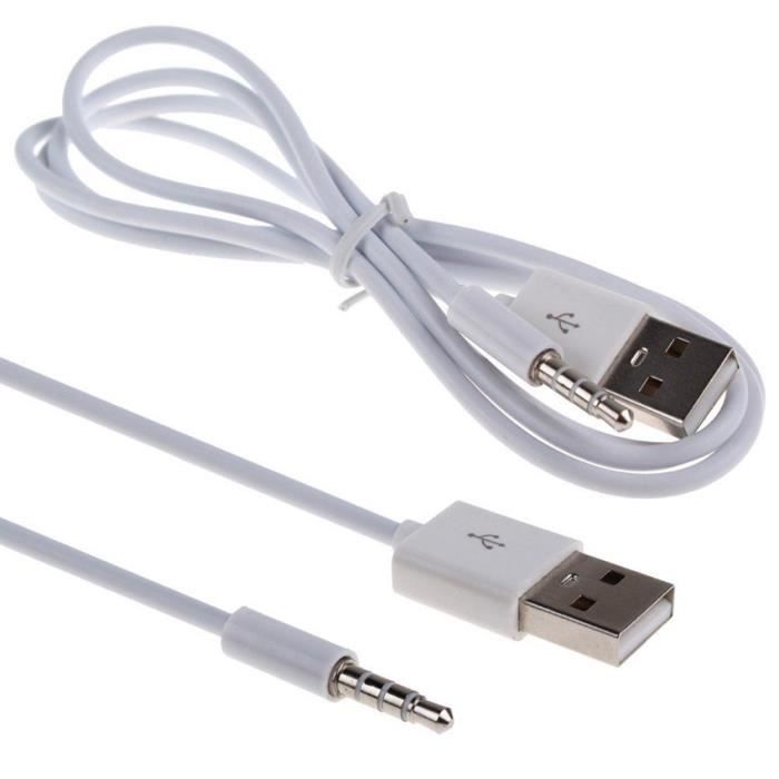 3.5mm AUX Plug Jack USB 2.0 Adaptateur mâle Charge Cable Cord voiture iPod MP3