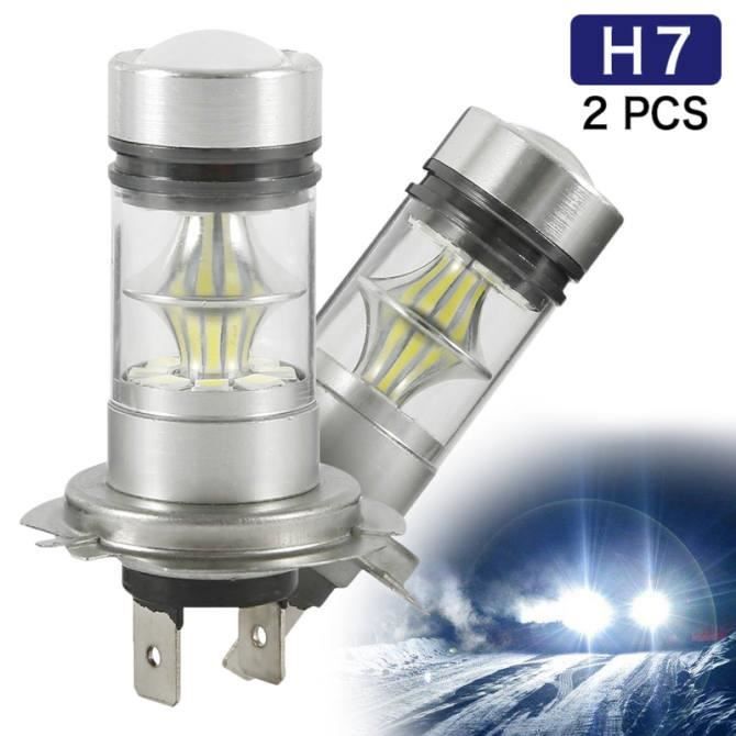 Phare LED 2pcs H7 LED phare de phare de phare Remplacer les ampoules Globes blancs halogènes HID halogen 100W 6000K