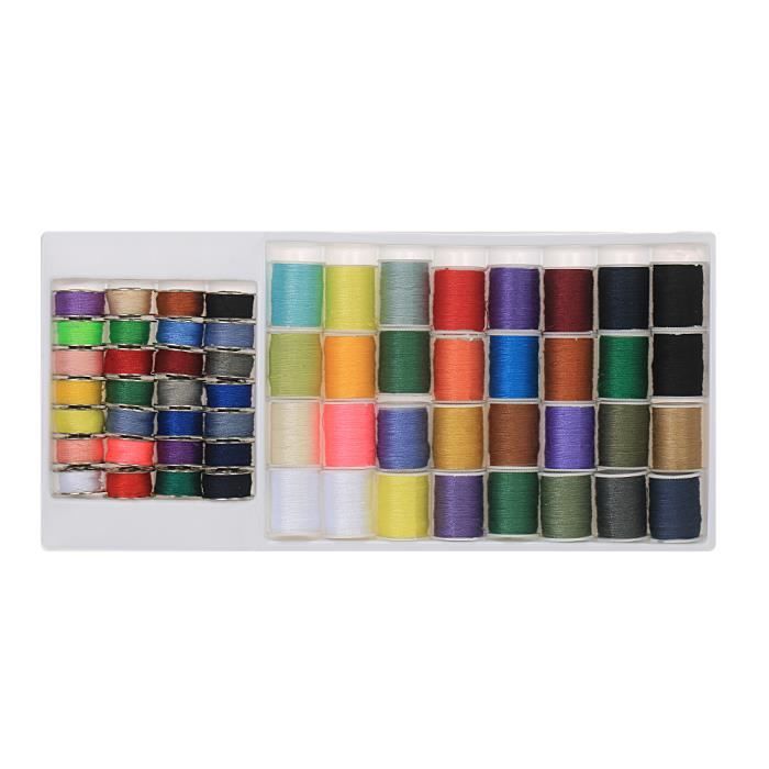 Coffret de fils à coudre 60PCS - 32 bobines + 28 noyaux de fil de canette en métal - accessoires pour machines à coudre domestiques