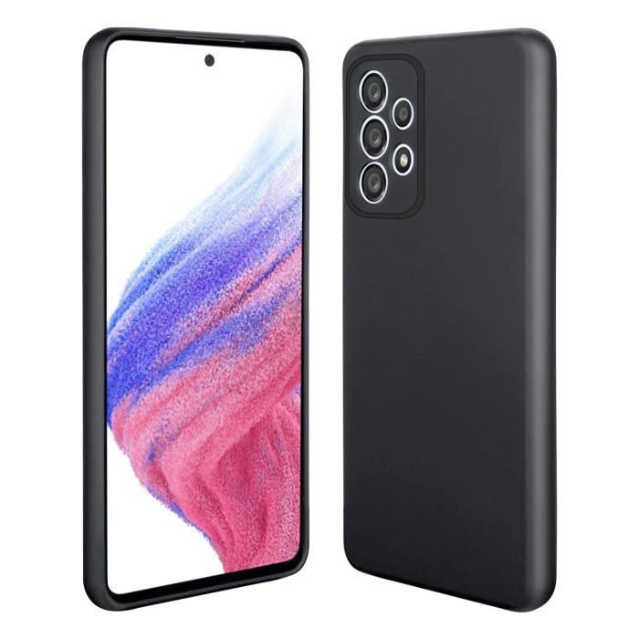 Coque pour Samsung Galaxy A53 5G, Étui Housse Mate en Silicone Liquide Souple Léger Désign fin Protection caméra AURSTORE, Noir