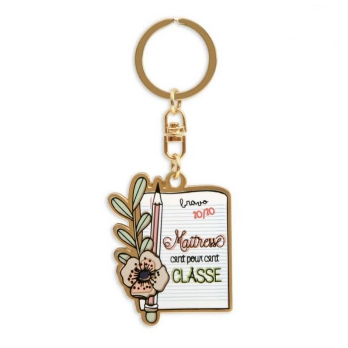 Porte-clés : Maîtresse cent pour cent Classe
