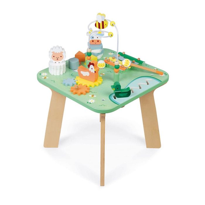 Table d'Activités Jolie Prairie - Jouet d'Eveil en Bois - Dès 12 mois
