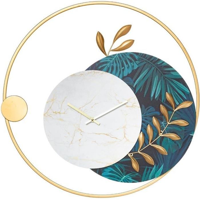 Horloge métal feuille D60