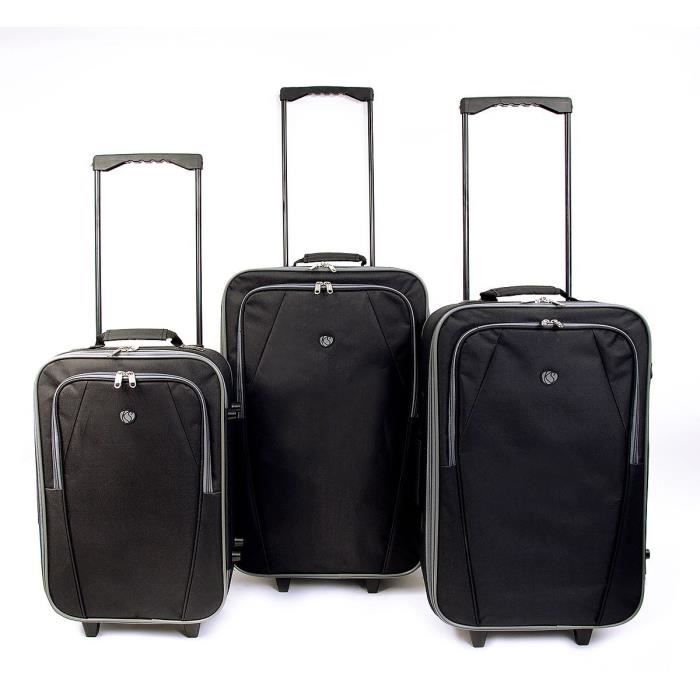 KINSTON Set de 3 Valises Souples Copenhague Noir
