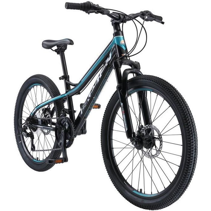BIKESTAR | Vélo tout terrain | 24 pouces | Mountainbike pour enfants de 10-13 ans | Edition VTT | Noir Bleu
