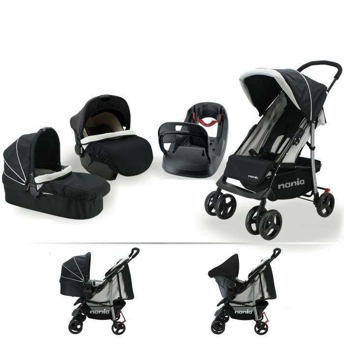 Poussette combinée 4 en 1 TEXAS + Siège auto Beone + Base Beone + Nacelle - Nania