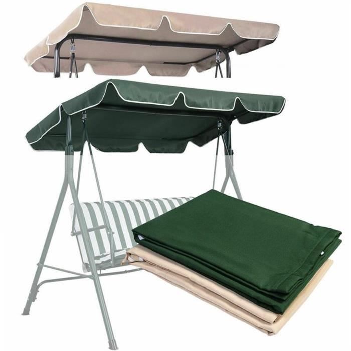 Toit Balancelle Toit de Rechange pour Balancelle Balançoire en Tissu Polyester Imperméable - 190*132*15cm (VERTE)