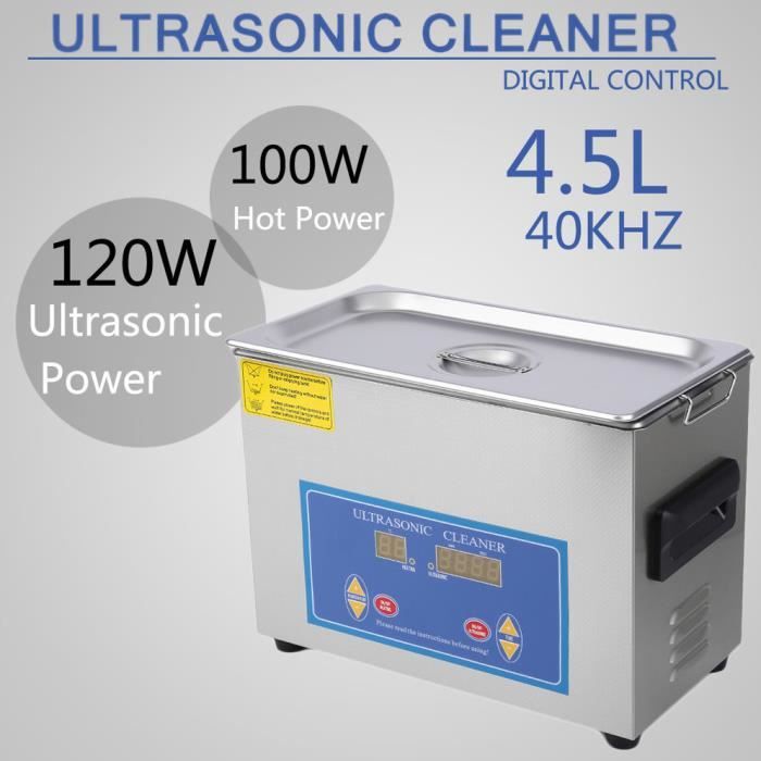 240HTD Machine à laver Décapant ultrasonique chauffé d'industrie de l'acier inoxydable 4.5L avec la minuterie