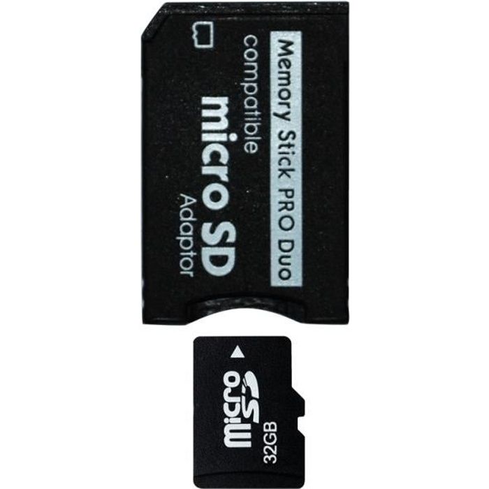 Une carte memoire 32G avec un baton de memoire pour les produits de SONY