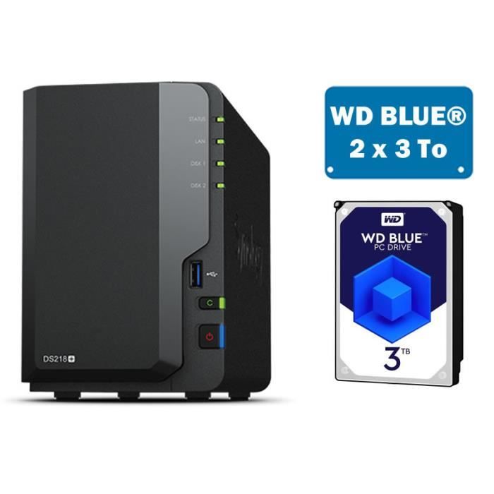 Synology DS218+ Serveur NAS - WD BLUE - 6 To