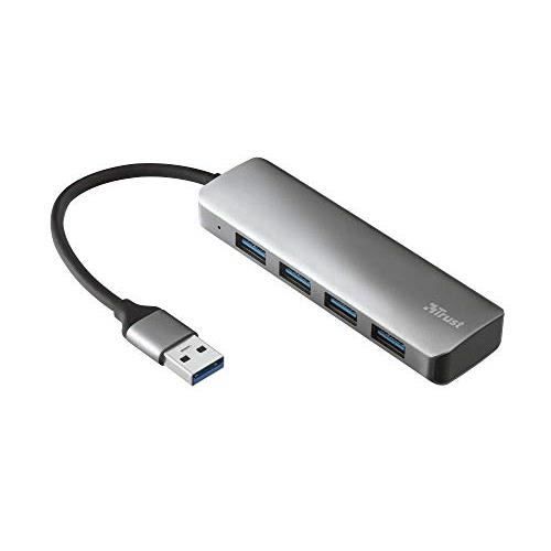 Trust Halyx Concentrateur USB 3.2 Gen1 à 4 Ports - Gris