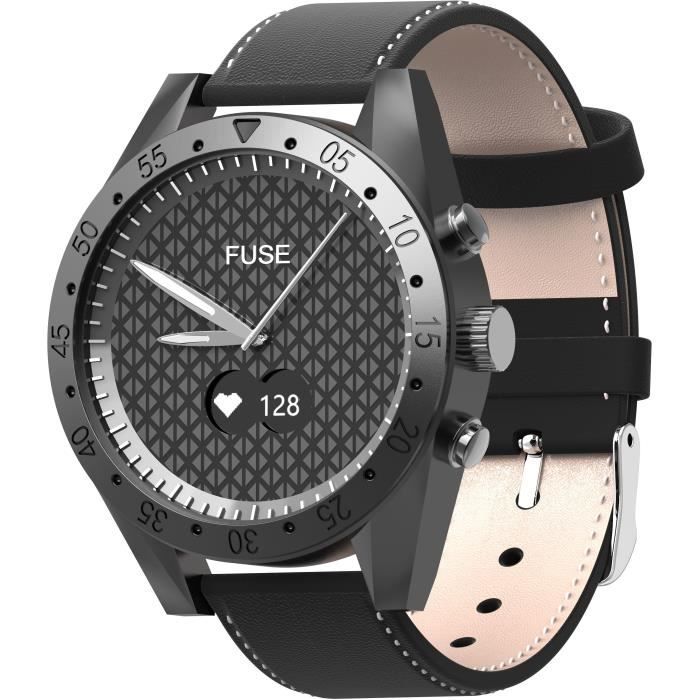 WEE'PLUG Fuse HR Montre connectée hybrid - Smartwatch élégante - Cardio - Bluetooth - Noir