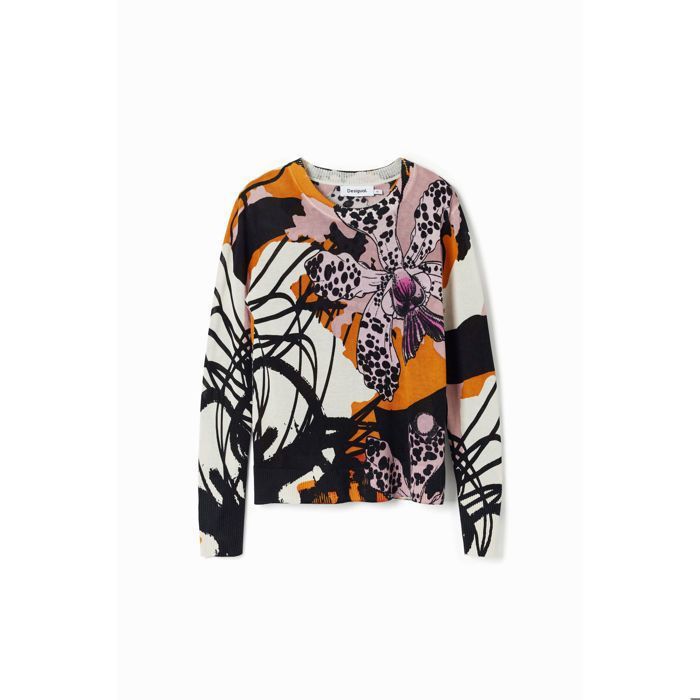 Pull Desigual Femme En Coton - Taille L/40 - Multicolore - Occasion Très Bon état