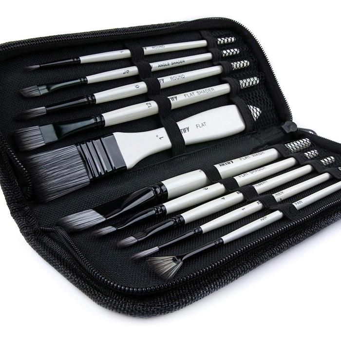 Trousse De Pinceaux à Peinture 29 Cm Avec Fermeture Éclair - Étui Rangement Artiste