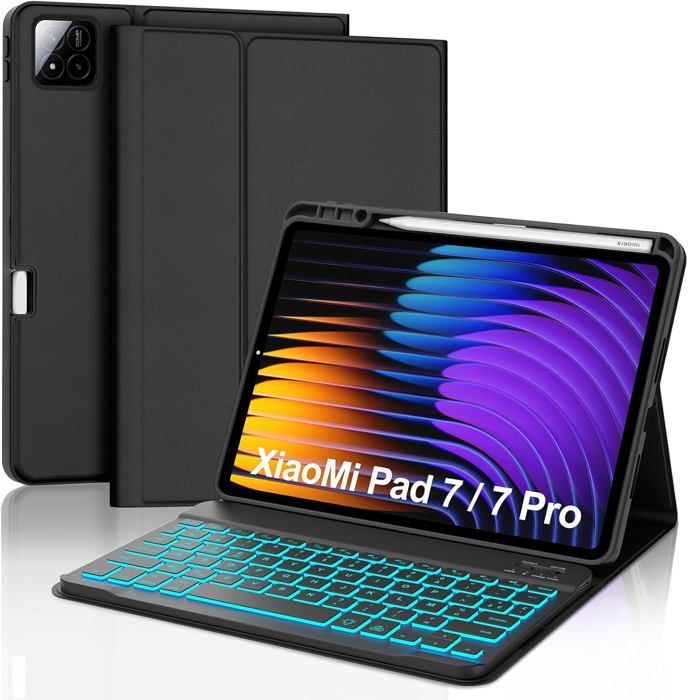 Coque Clavier - 040PARTS - Xiaomi Pad 7/7 Pro 11.2 2024 - AZERTY Français - Rétroéclairé - Détachable
