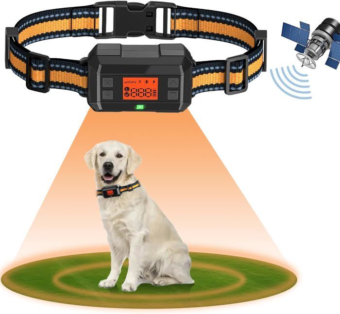 Comparer les prix de Collier Anti Fugue Sans Fil GPS pour Chien pour Extérieur, 30 - 999M Réglable Amélioré Clôture Anti-Fugue