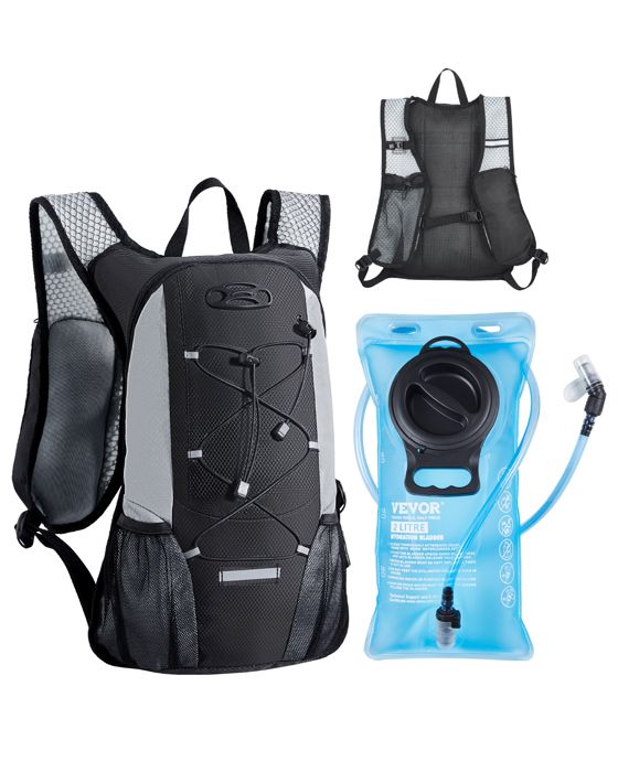 Sac D'hydratation KAMCYCLE – Poche à Eau 2L + Bouteille 300 Ml, Gilet De Running Léger Et Réglable