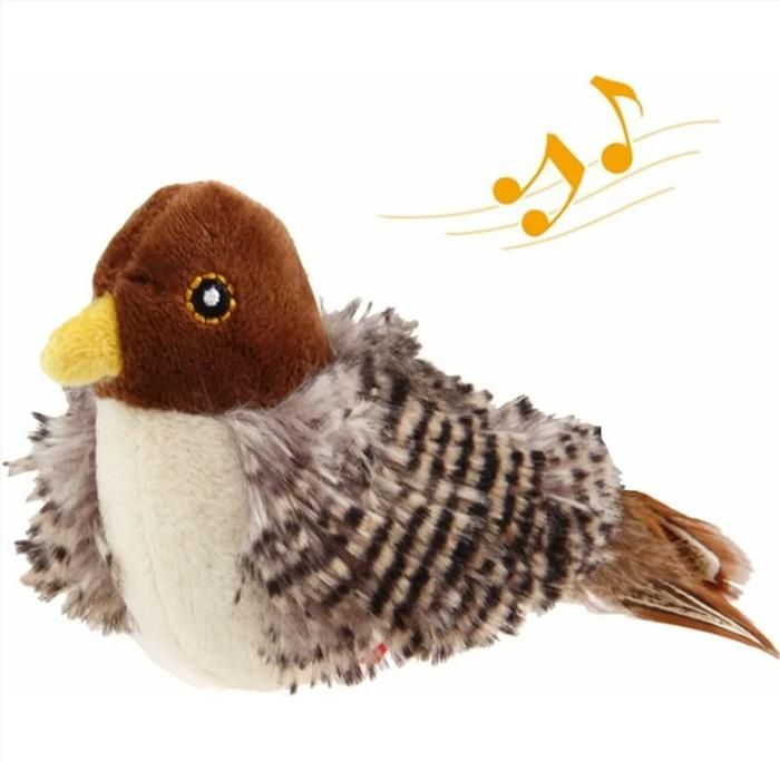 Meilleurs prix pour Jouet interactif pour chat, puzzle pour chat - Oiseau électronique avec sons réels - Plumes douces 13 x 8 cm - Élimine l'ennui