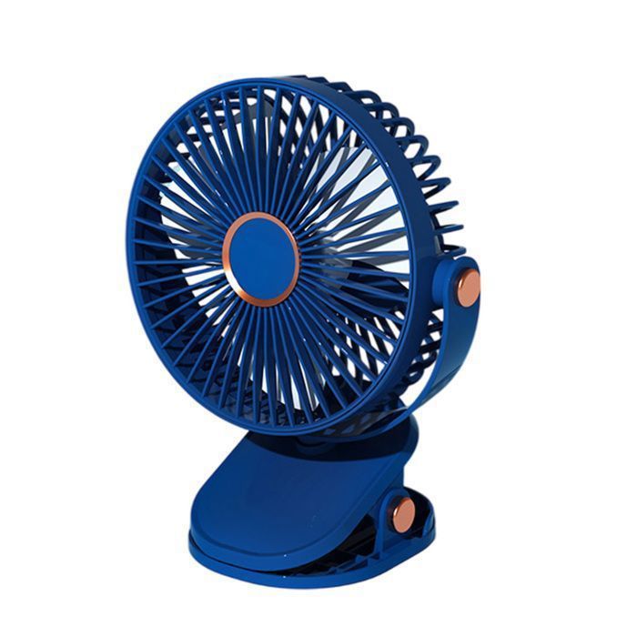 Ventilateur portable à pince - 5 vitesses - Ultra silencieux - Avec Lampe LED intégrée - Tête 720° ajustable - Recharge USB-C - - Bytelike