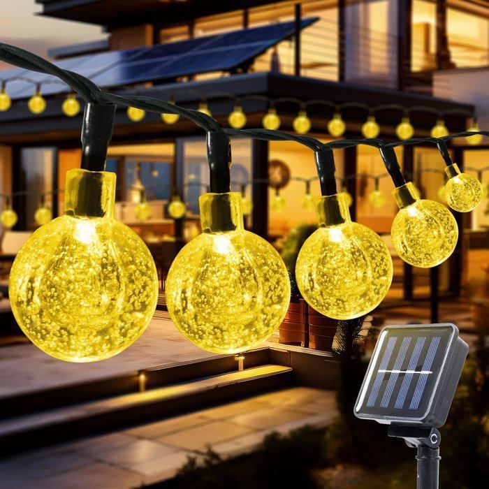 Guirlande Solaire ExterieurGuirlande Lumineuse Exterieure Solaire 10M 80LED8 ModesÉtanche IP44Guirlande Solaire