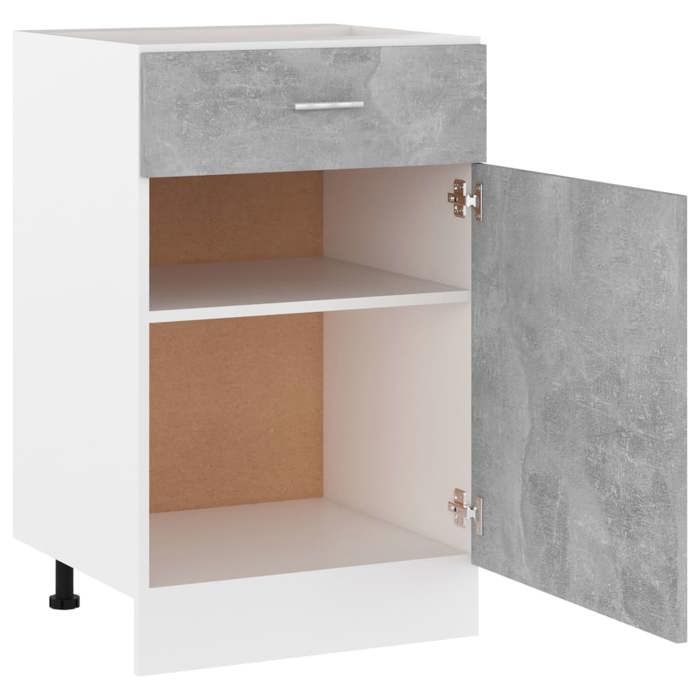 Promotion mai * Armoire de plancher à tiroir Lyon - Buffet de cuisine - Gris béton EU8396801224
