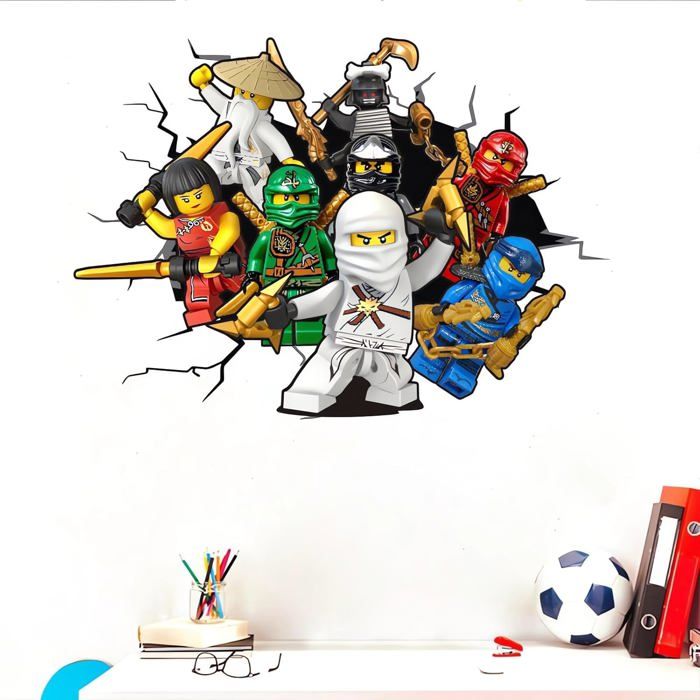 Stickers Muraux Anime 3D - Décoration Chambre Garçon Naruto - Autocollants 55.6 X 32cm