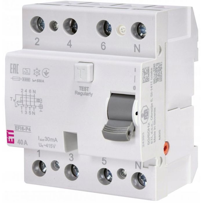 Eti Disjoncteur différentiel Polam EFI6P4 002061662 triphasé 40 A 30 — free download