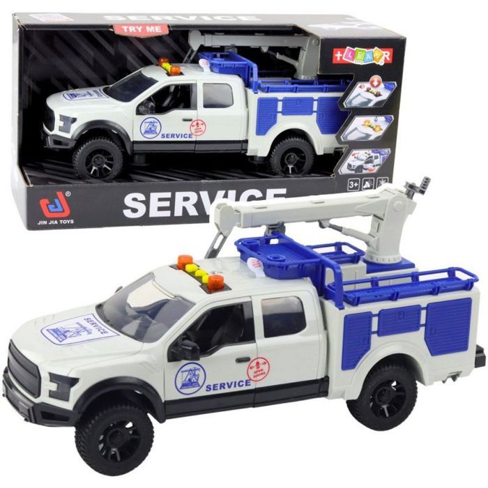 Jouet - LEANTOYS - Voiture de service avec grue - Échelle 1:12 - Lumières et sons - Mixte