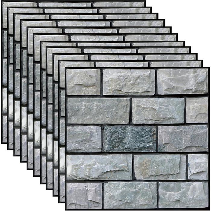 Parement Mural Extérieur AMK Aspect Brique – 9,4 M², 10 Panneaux, Résistant, Neuf