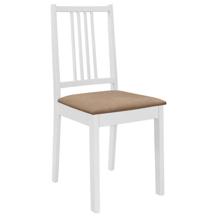 SOLO - TOP Chaises à manger/cuisine - avec coussins - lot de 6 - blanc - cadre en bois - max charge 110kg LV355