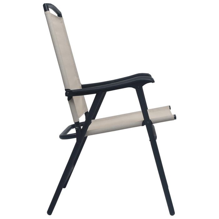 Chaises de jardin pliables - WIENS - Lot de 2 - Textilène - Crème - 62x59x93 cm - Pliable - Résistant aux intempéries