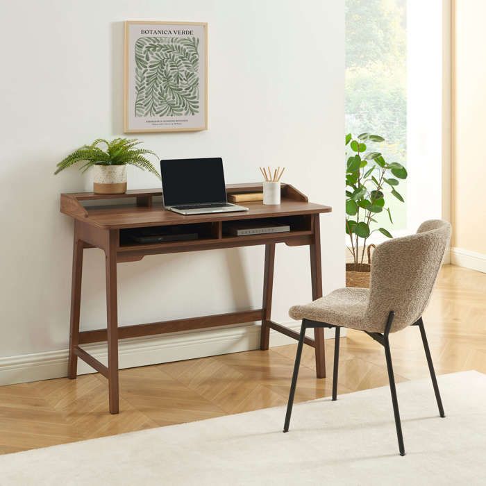 Bureau MAIA 2 compartiments effet noyer 110cm - Bois