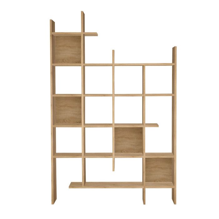 Bibliothèque en bois Manco - 122 x 25 x 188 cm - Chêne