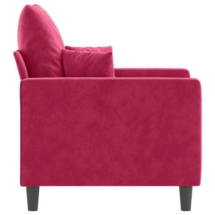 Promotion janvier Fauteuil 1 place - mango - Petit Canapé - Rouge bordeaux 60 cm - Velours SS1808