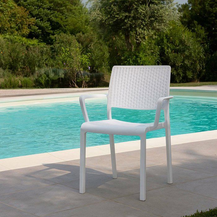 Chaise dExtérieur Monzuno Dmora en Plastique Blanc Chaise dExtérieur Monzuno Dmora en Plastique Blanc