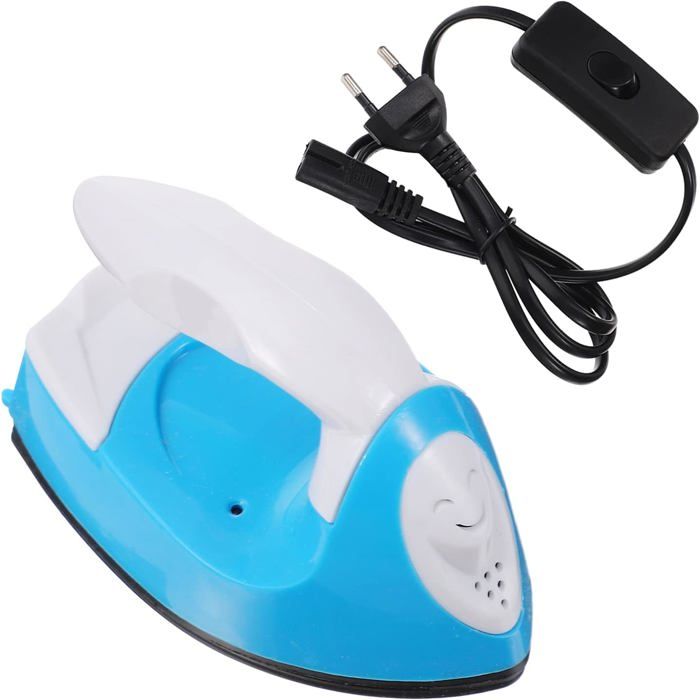 Mini fer à repasser thermique - ESTAMPILLE - Bleu - Prise UE - 10x58x65 cm - 136 g - Protection contre la surchauffe - Estampille