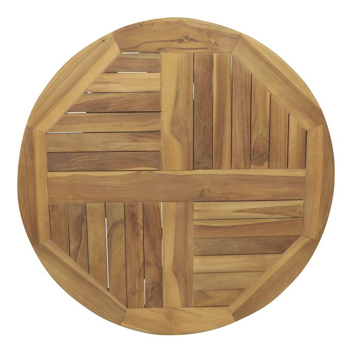 AXI Sari Plateau Tournant en Bois de teck Rond Ø 80 cm  Assiette de service idéal pour les boissons les gâteaux et les