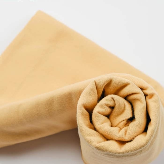 Taie de traversin 57 fils en molleton flanelle TOUDOUX Caramel 140 cm