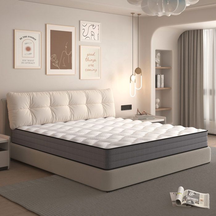 Matelas à Ressorts pour enfant 90x200 cm fermeté H3 20 cm dépaisseur Ergonomique 7 zones Mousse Blanc + Gris