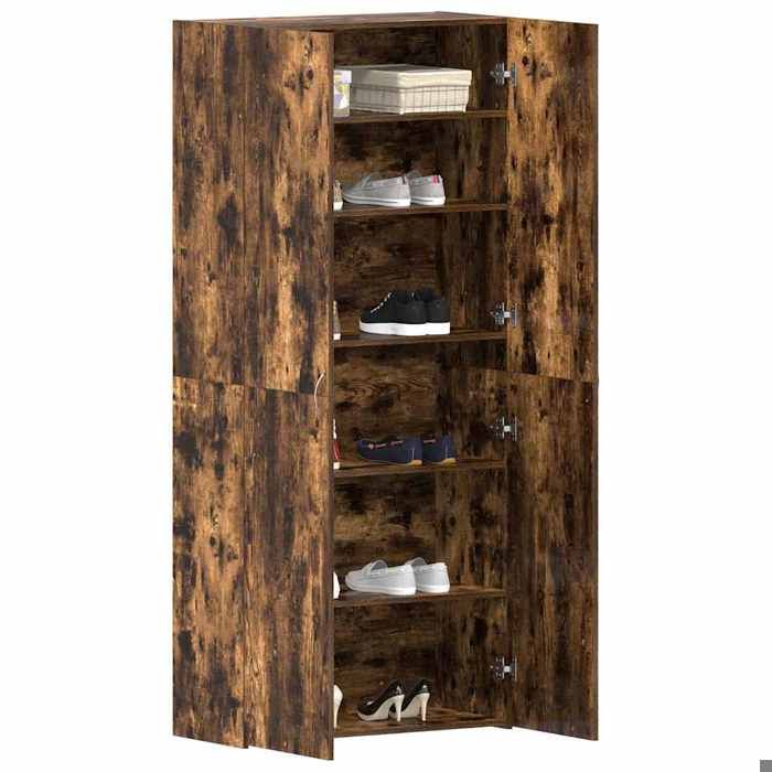 Marron Cabinet à chaussures 1 pc - ZENCORE - Organisateur chaussures - Pour couloir - avec porte Multicolore 80x35.5x180cm 696799 Marron Cabinet à chaussures 1 pc - ZENCORE - Organisateur chaussures - Pour couloir - avec porte Multicolore 80x35.5x180cm 696799