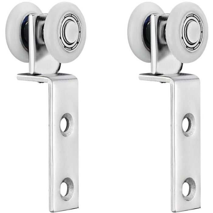Roulettes pour portes coulissantes - PZCC - Lot de 2 - Diamètre 20 mm - Roulement à billes - Corps en fer
