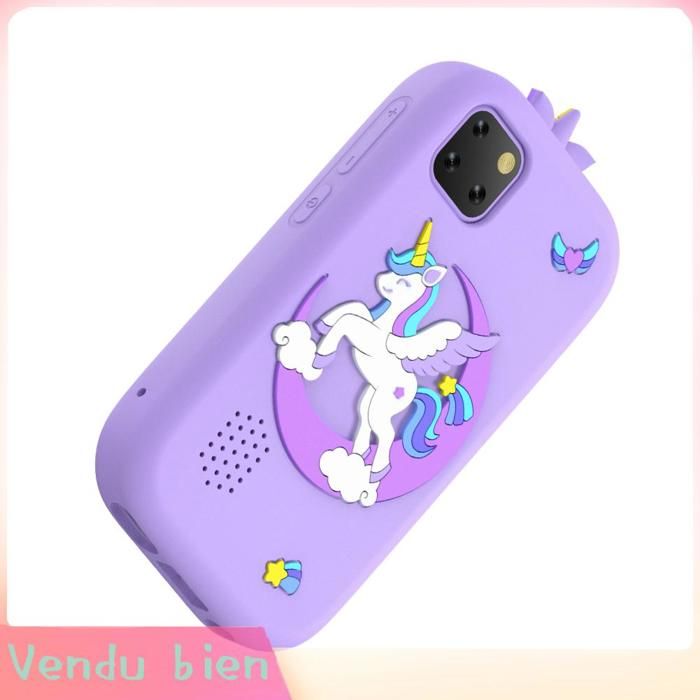 Garosa Jouets pour smartphone pour enfants Téléphone intelligent pour enfants à écran tactile de 28 pouces video lecteur Violet