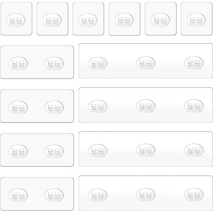 Lot De 14 Crochets Adhésifs de Rechange pour Etagère de DoucheHameçon Auto-Adhésifs Sans PerçageCrochets Muraux Imperméables