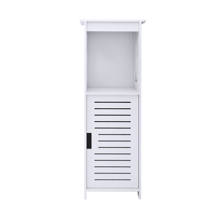 KEDIA Meuble de Salle de Bain Organisateur indépendant avec Portes Petits espaces Sol dangle (26x20x75)cm Blanc