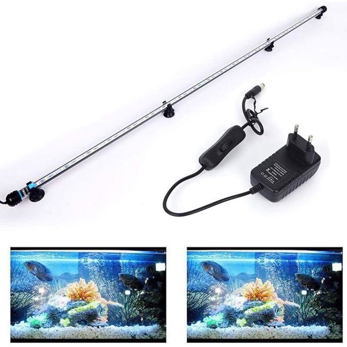 LED Éclairage Aquarium Lampe Tube Étanche Lighting Plongée A Economie energie Fish 1 8 * 112cm Bleu & Blanc