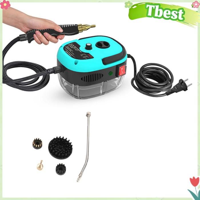 HURRISE Nettoyeur de vapeur 1500W portable portable Clain de vapeur à haute electromenager multifonction Bouche Lac Bleu BL-EU