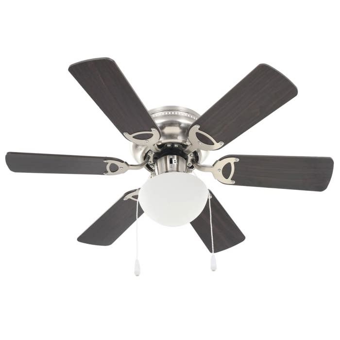 VENTE-FLASH Ventilateur de plafond orné avec lumière 82 cm Marron foncéavec manuel de montage（75451481）VIDAXL