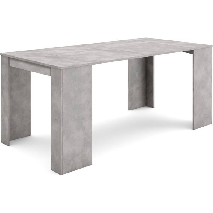Table Console ExtensibleConsole Meuble180Pour 8 PersonnesTable À MangerStyle ModerneCiment
