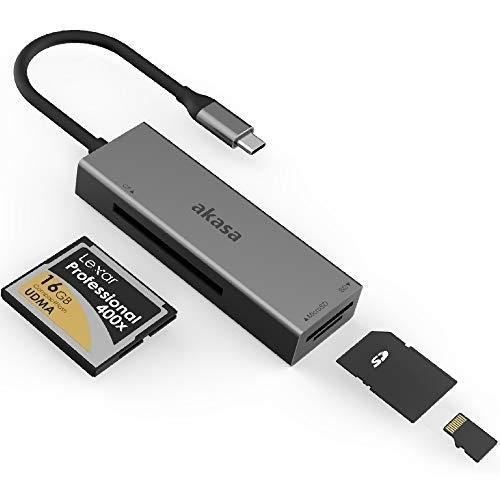 Lecteur de cartes AKASA 3 en 1 USB 3.2 Type C Aluminium 5 Go/