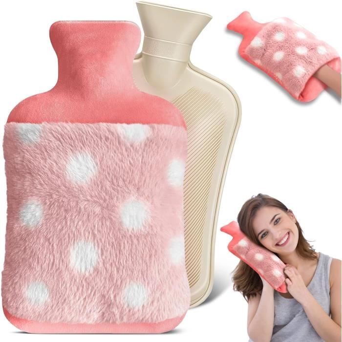 Bouillotte Eau Chaude,2L Bouillotte avec Housse Douce Peluche Amovible — free download